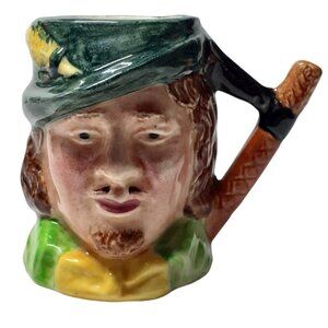 VTG Toby Jug Character Robinhood Ceramic Lancaster England Small 2.5"